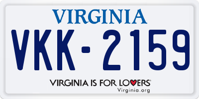 VA license plate VKK2159