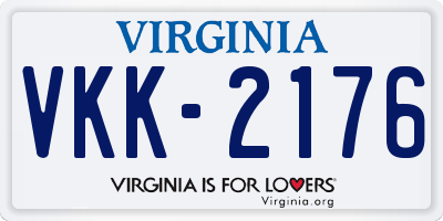 VA license plate VKK2176