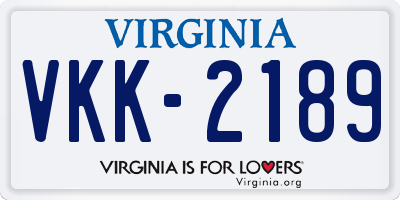 VA license plate VKK2189