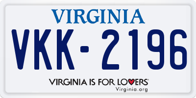 VA license plate VKK2196