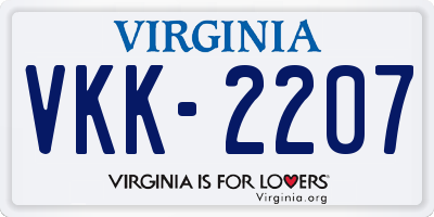 VA license plate VKK2207