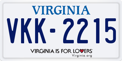 VA license plate VKK2215