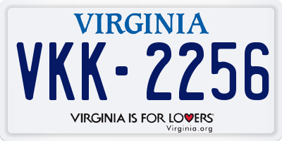 VA license plate VKK2256