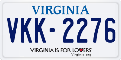 VA license plate VKK2276