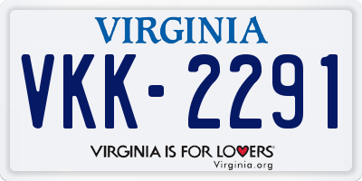 VA license plate VKK2291
