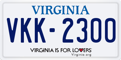 VA license plate VKK2300