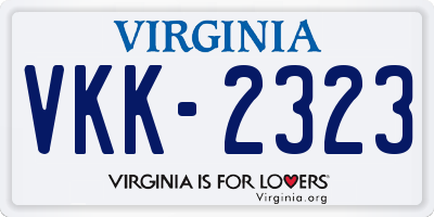 VA license plate VKK2323
