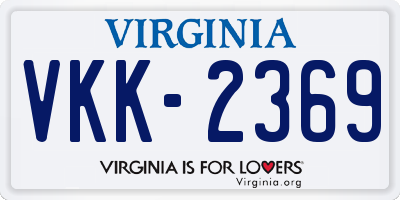 VA license plate VKK2369