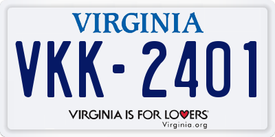 VA license plate VKK2401