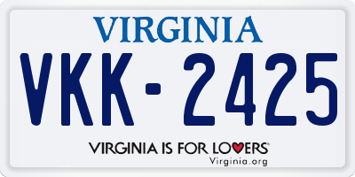 VA license plate VKK2425