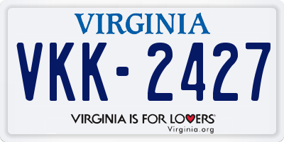VA license plate VKK2427