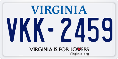 VA license plate VKK2459