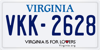 VA license plate VKK2628