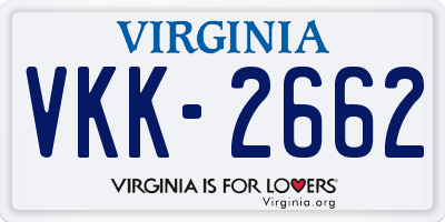 VA license plate VKK2662