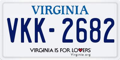 VA license plate VKK2682