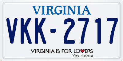 VA license plate VKK2717