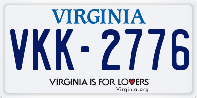 VA license plate VKK2776