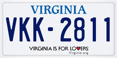 VA license plate VKK2811