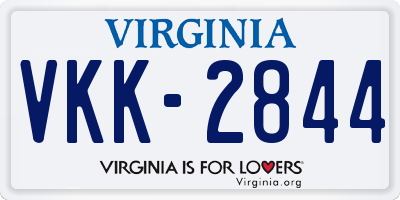 VA license plate VKK2844