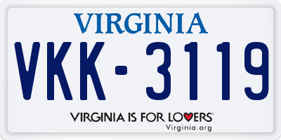 VA license plate VKK3119