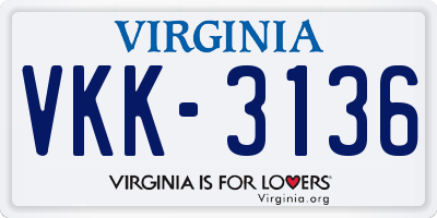 VA license plate VKK3136