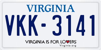 VA license plate VKK3141
