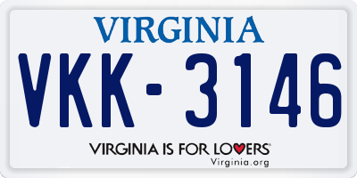 VA license plate VKK3146