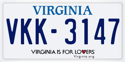 VA license plate VKK3147