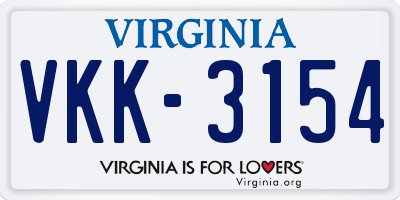VA license plate VKK3154