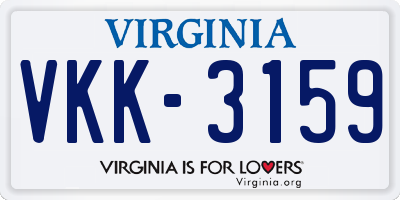 VA license plate VKK3159