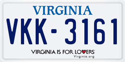 VA license plate VKK3161