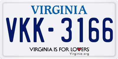 VA license plate VKK3166