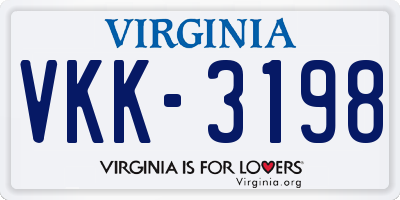 VA license plate VKK3198