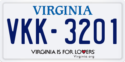 VA license plate VKK3201