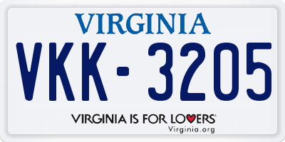VA license plate VKK3205