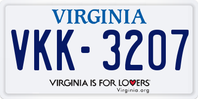 VA license plate VKK3207