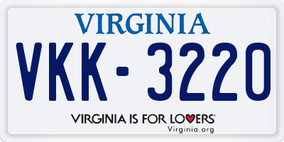 VA license plate VKK3220