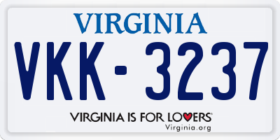 VA license plate VKK3237