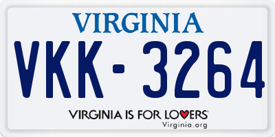VA license plate VKK3264