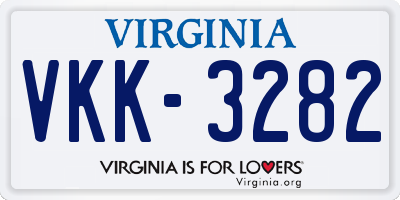 VA license plate VKK3282