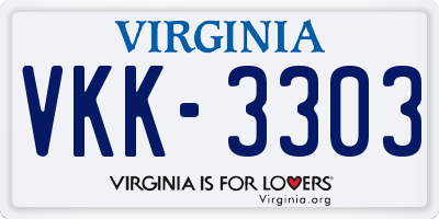 VA license plate VKK3303
