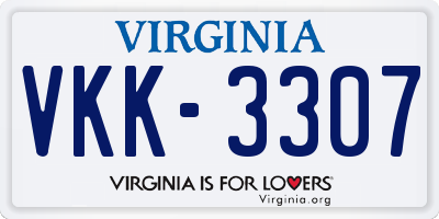 VA license plate VKK3307