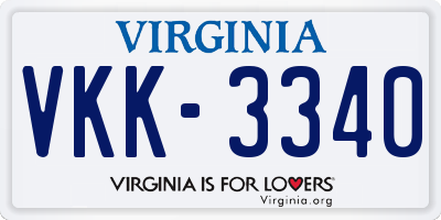 VA license plate VKK3340