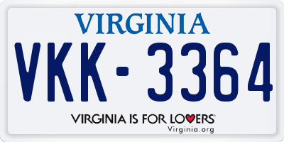VA license plate VKK3364