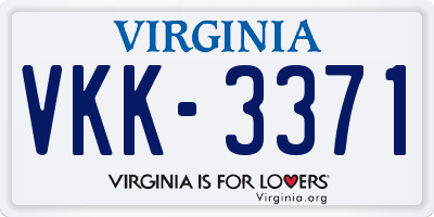 VA license plate VKK3371