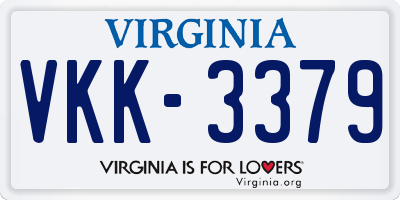 VA license plate VKK3379