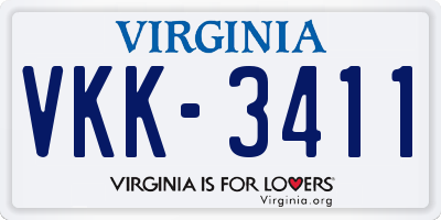 VA license plate VKK3411