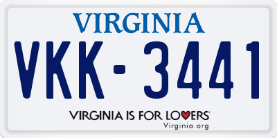 VA license plate VKK3441