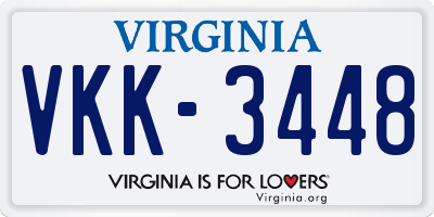 VA license plate VKK3448