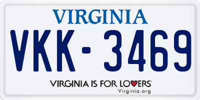 VA license plate VKK3469